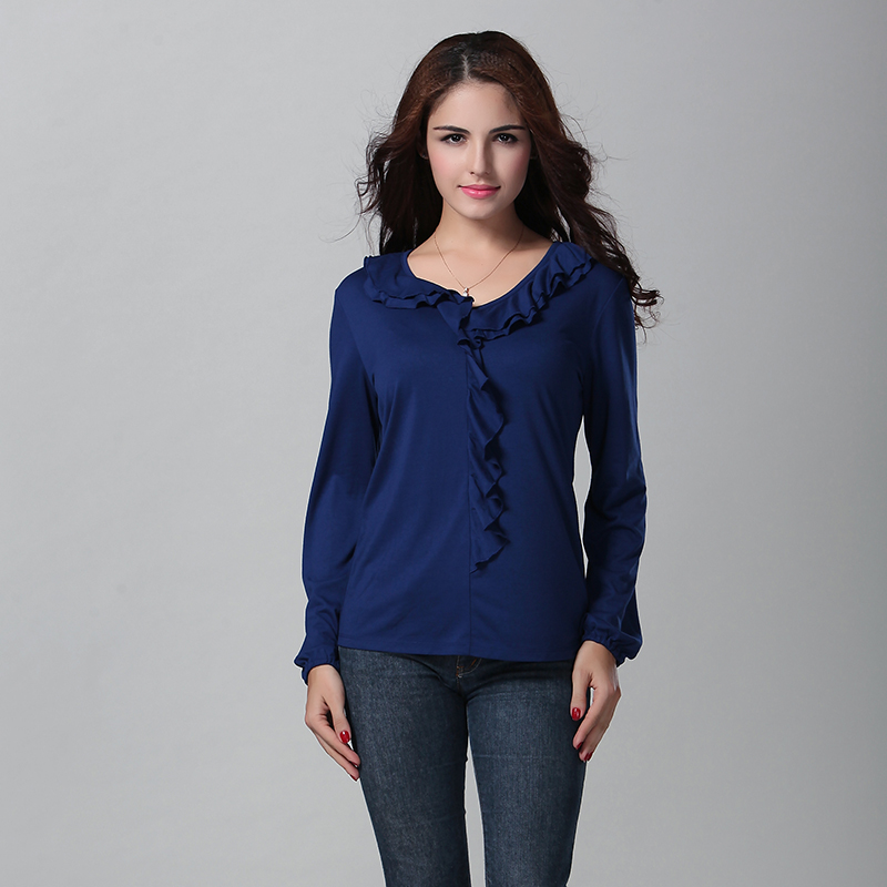 Elegant Scollop Cutting Decorate Blouse
