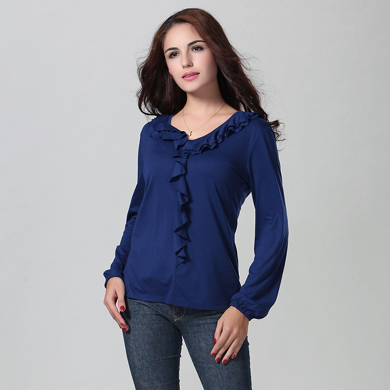 Elegant Scollop Cutting Decorate Blouse
