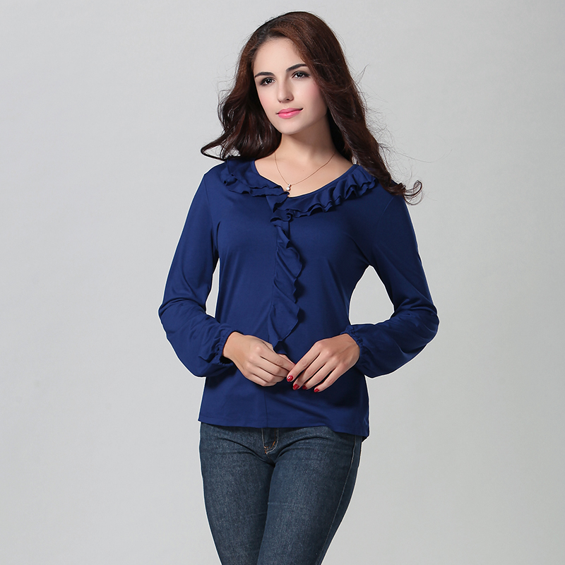 Elegant Scollop Cutting Decorate Blouse