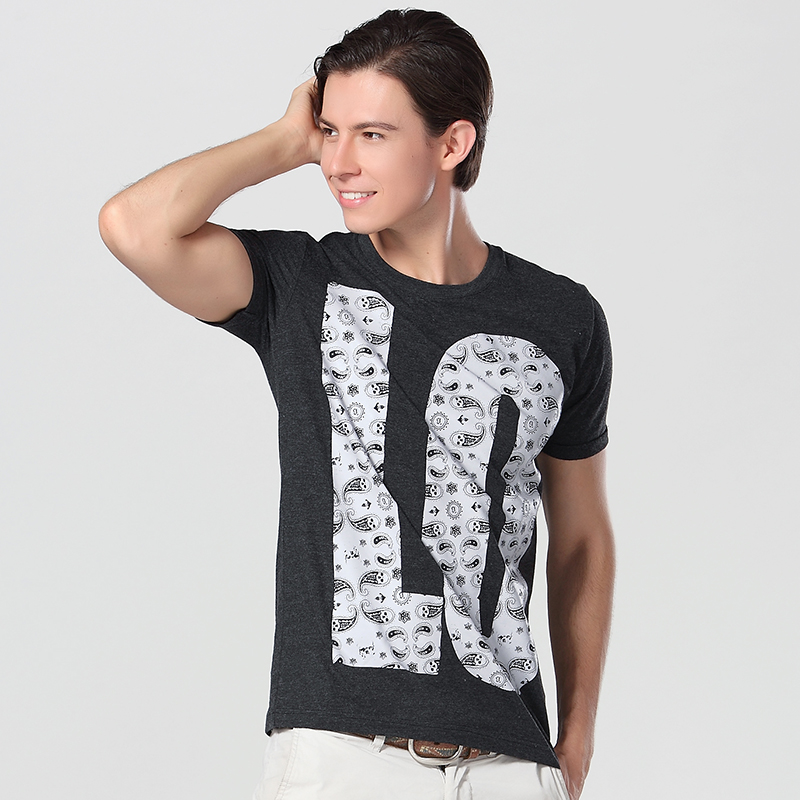 Fashion Print Logo Crew Neck T Shirt