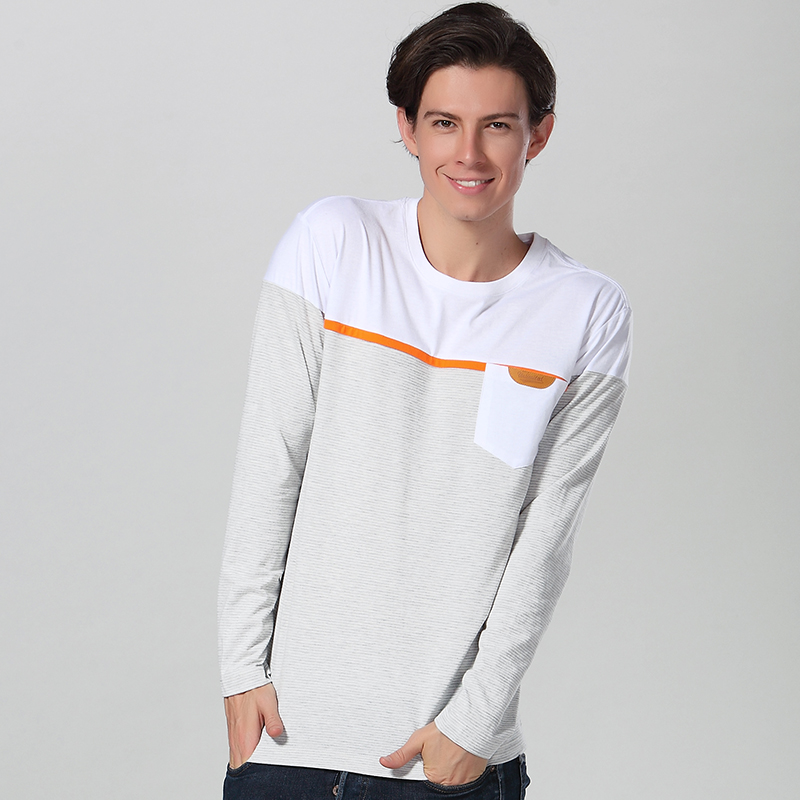 Long Sleeve Crew Neck T Shirt With Pocket