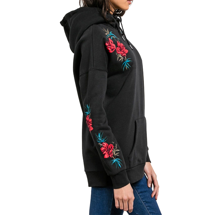 Floral Embroidery Pattern Women Hoodie