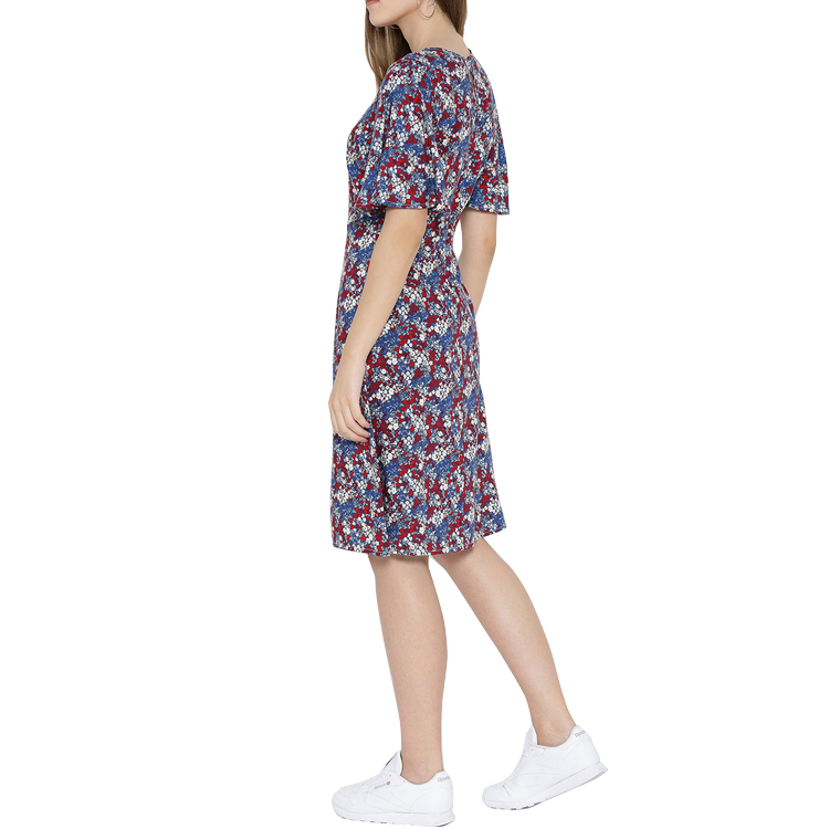 Floral Pattern Chiffon Dress