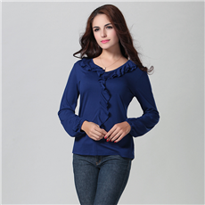 Elegant Scollop Cutting Decorate Blouse