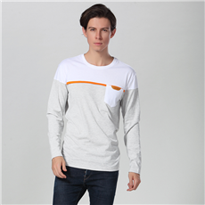 Long Sleeve Crew Neck T Shirt With Pocket